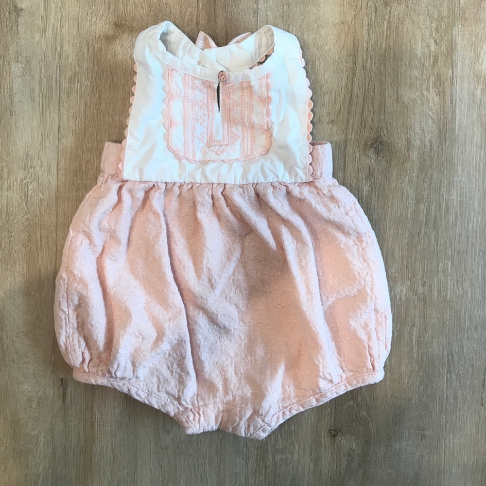 Baby pink and ivory ROMPER